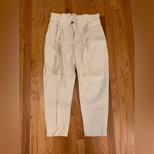 Who What Wear Cream Paperbag Pants